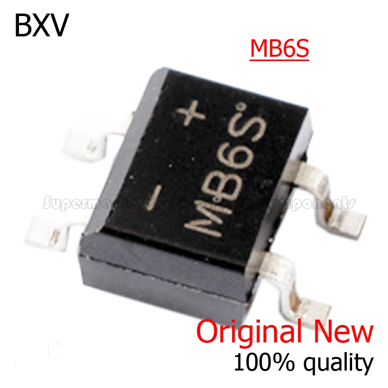 20 шт. MB6S SOP-4 0.5A 600V однофазный диодный выпрямительный мост SOP | Электронные