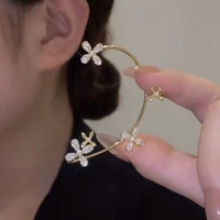 %e2%80%8bzdmxjl hot sale sweet inlay zircon pearl flower ear bones clip womens earrings ear cuff for lady jewelry no piercing ear clip