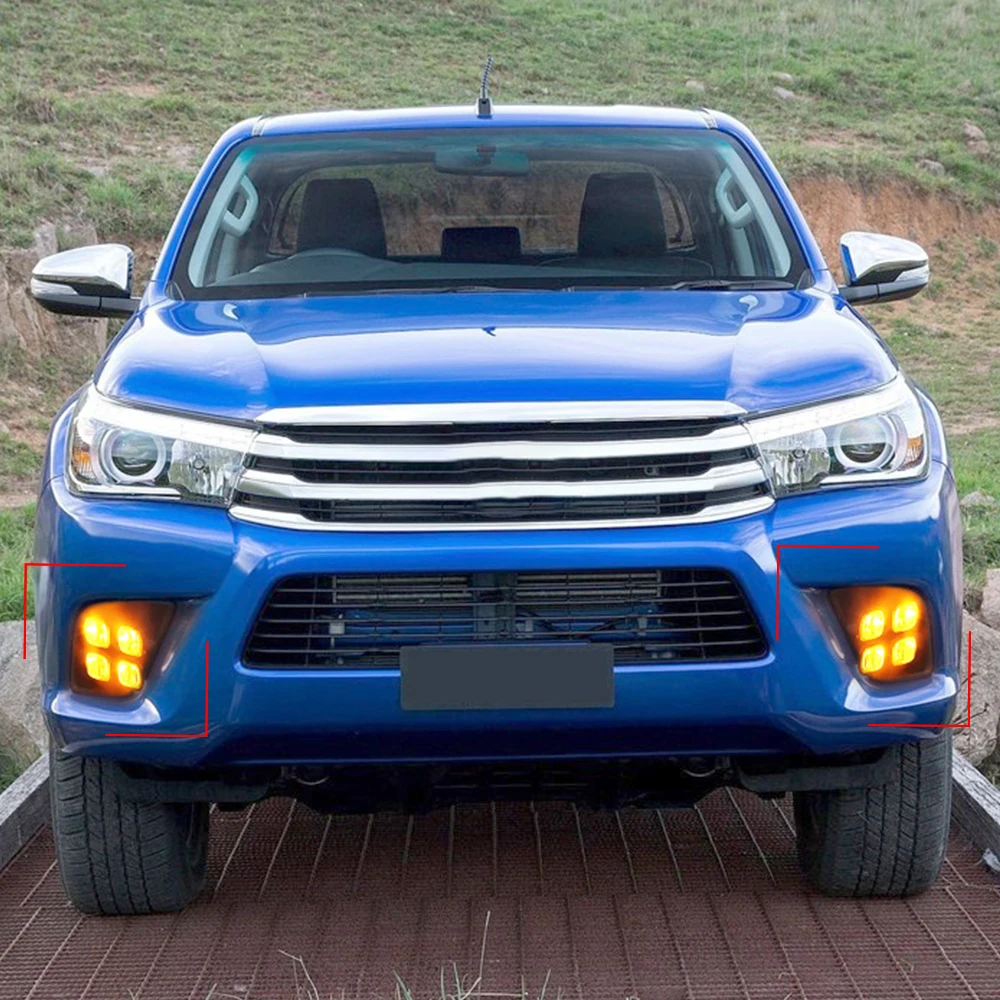 Автомобильная проблесковая 2 шт для Toyota Hilux Vigo 2015 2016 2017 светодиодный DRL Габаритные