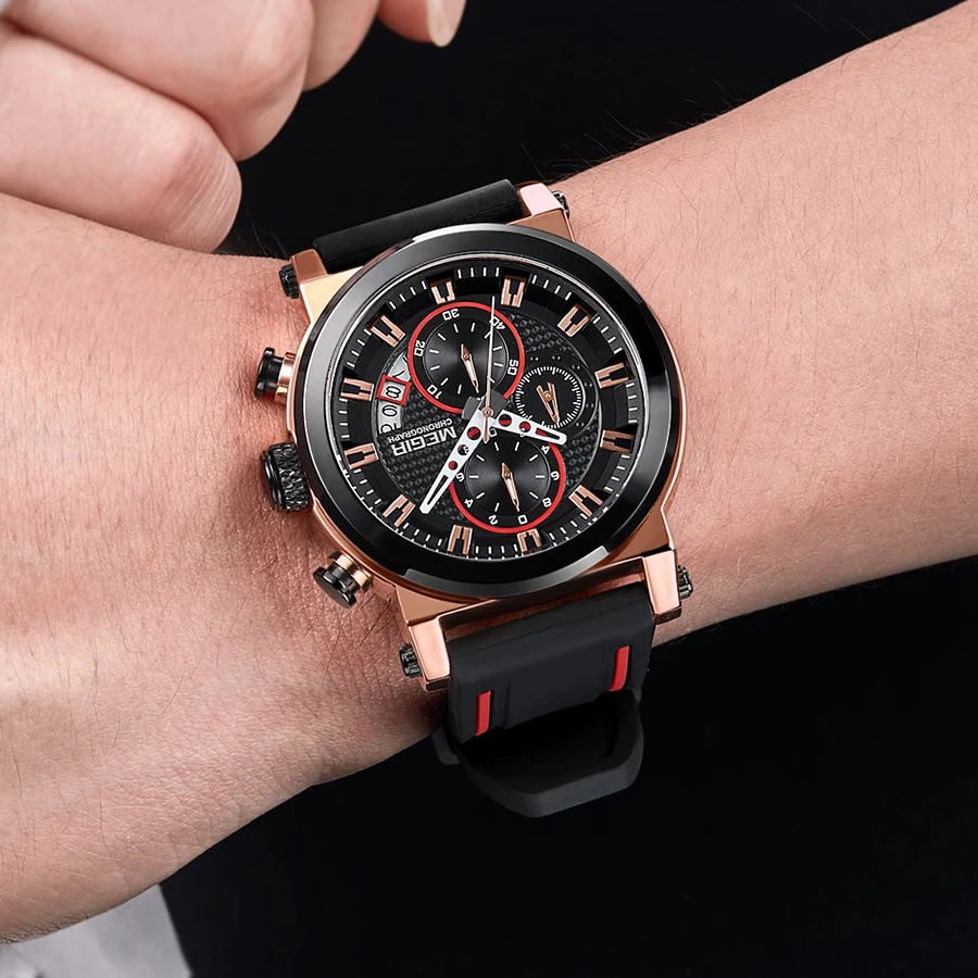 

MEGIR Brand Silicone Army Military Watches Mens Relogio Masculino Clock Fashion Sport Men Watch Quartz Wristwatch Hour Time Saat
