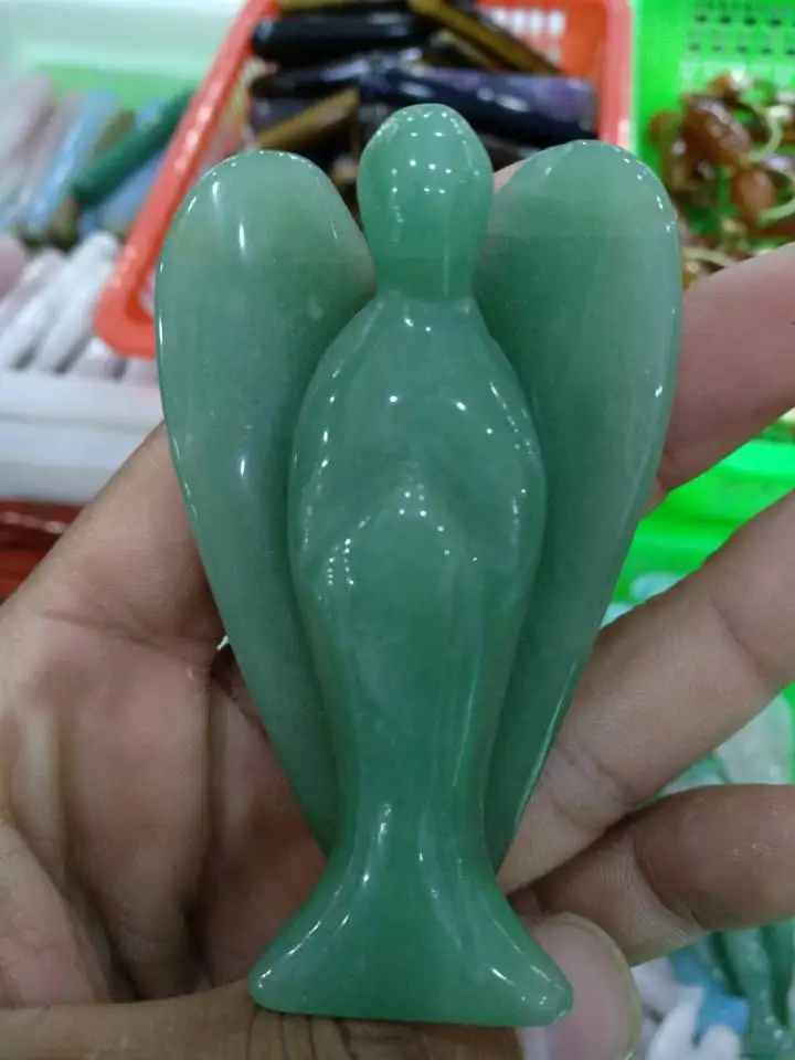 

Natural dongling jade Carved Angel 3" Natural Crystal Healing Chakra Balance Meditation 1PCS