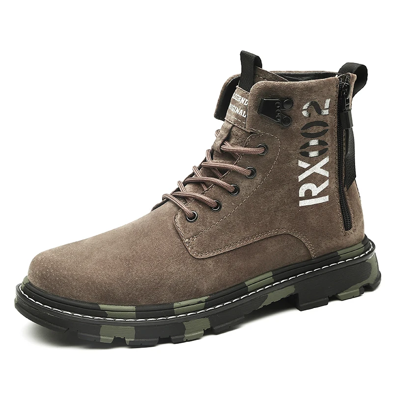 Теплые меховые зимние ботинки Мужская зимняя обувь мужская кожаная ковбойская