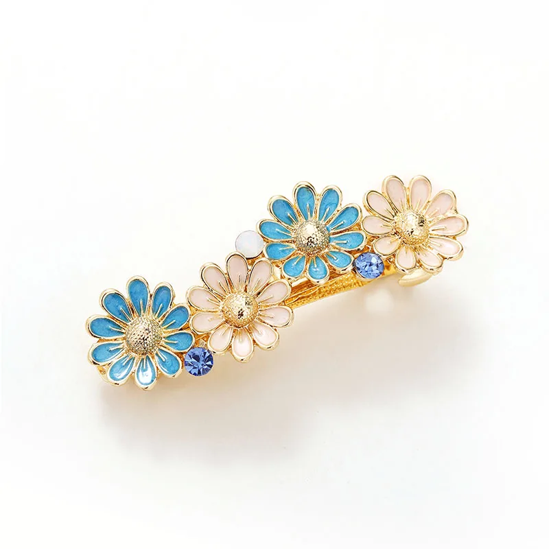 Morkopela Daisy Enamel Hair Clip Accessories Vinage Summer Style Pin Rhinestone For Women | Украшения и аксессуары