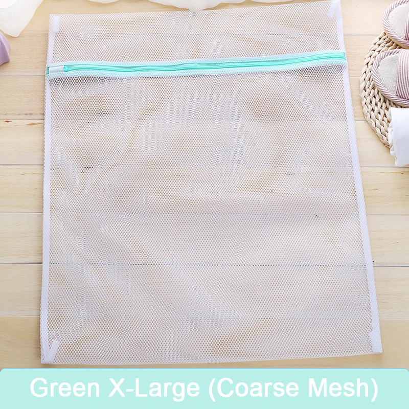 Green XL(Coarse) Мешок для стирки на молнии бюстгальтер, носки, нижнее белье одежда стиральная машина защита сетчатые мешки - Цвет: Green XL(Coarse)