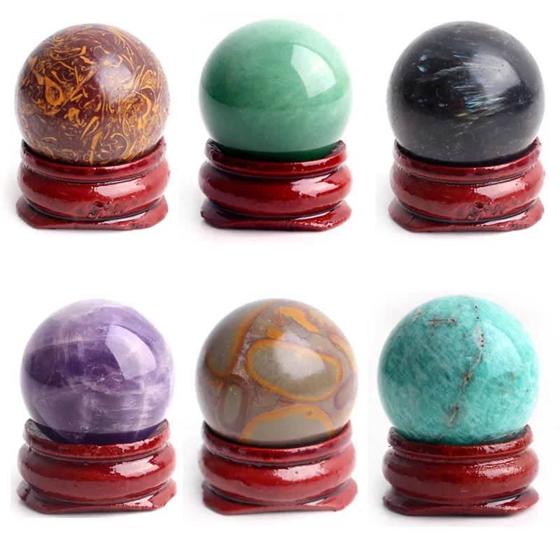 1 шт. 25 мм натуральный Амазонит хрустальный шар сферах стенд драгоценный камень