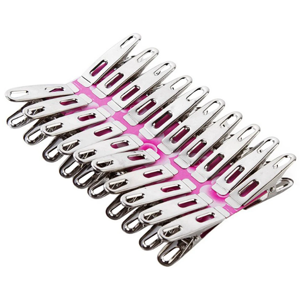 

40pcs Practical Stainless Steel Clothes Pegs Clips Socks Clips Pins Clamps