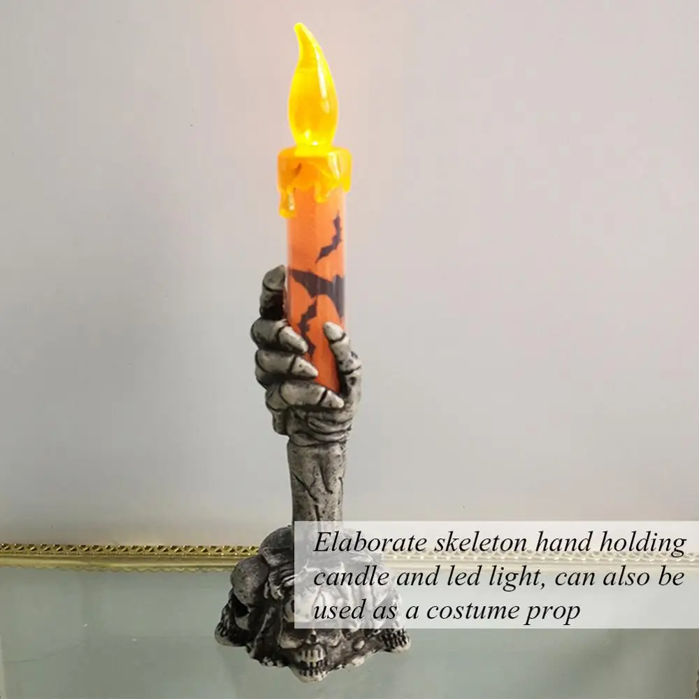 1/2PcsLED подсвечник Гуль ручной для дома на Хэллоуин вечерние DIY Декор Подсвечник с 3