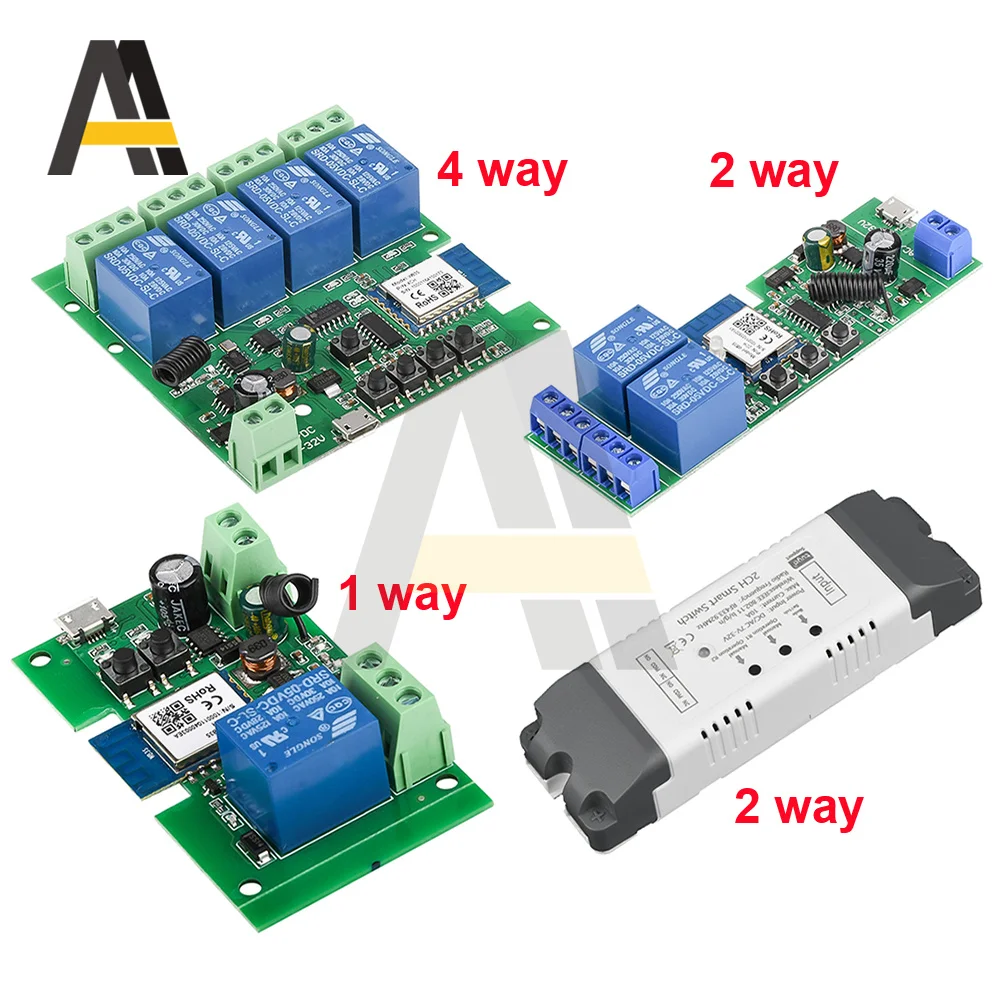 Купи 1CH 2CH 4CH DC7-32v Support for Remote Graffiti WIFI Remote Control Relay Module Remote Control Light Switch WIFI +433MHZ за 231 рублей в магазине AliExpress