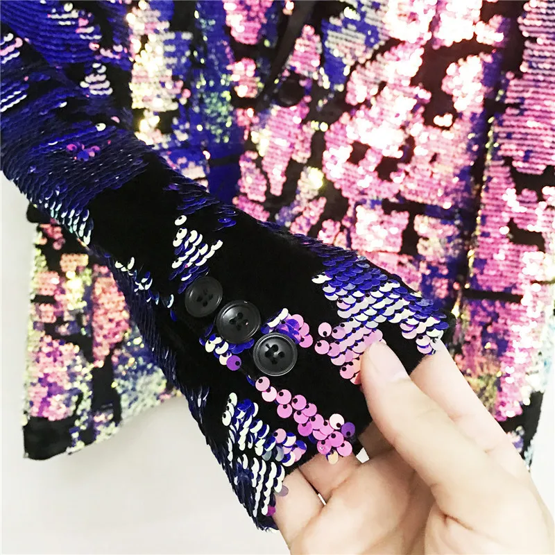 Роскошный блестящий Тонкий Блейзер для мужчин одежда ночного клуба певицы