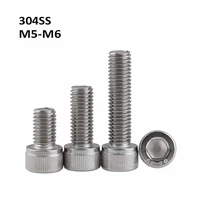 m5 m6 304 stainless steel hexagon socket bolts a2 cup head screws length5mm 200mm