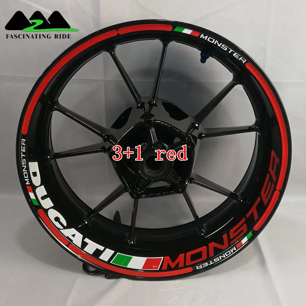 31 red Применимый для поездок на мотоцикле Ducati 796/696/795/821/848/899/899/1200/1199/1299 Monster в байкерском стиле из водонепроницаемого материала светоотражающего стикера - Цвет: 31 red