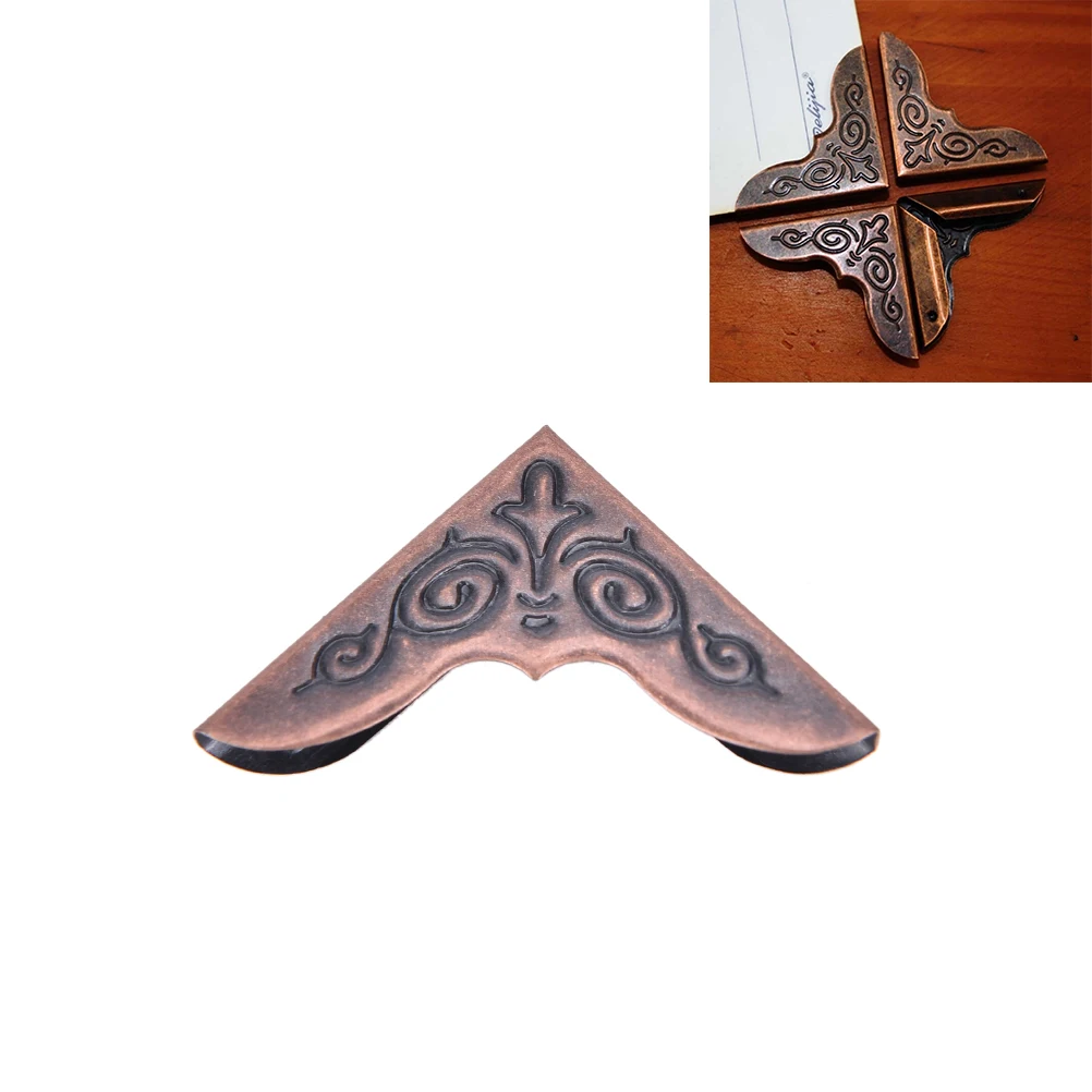 

Corner Protection Albums Menus Folders Antique Bronze Metal Book Scrapbooking Notebook Corner Protectors 12PCS