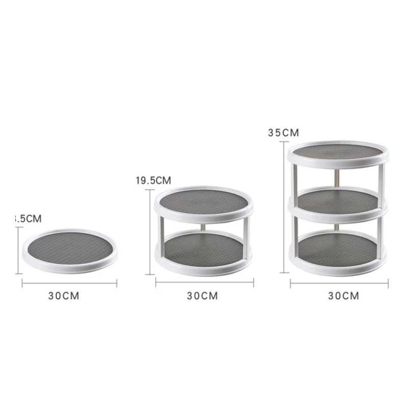 

1/2/3 Tier Rotating Spice Rack/Shelf,Lazy Susan Turntable for Pantry Cabinet,Refrigerator - Kitchen Spice Bottle/jar Organizer