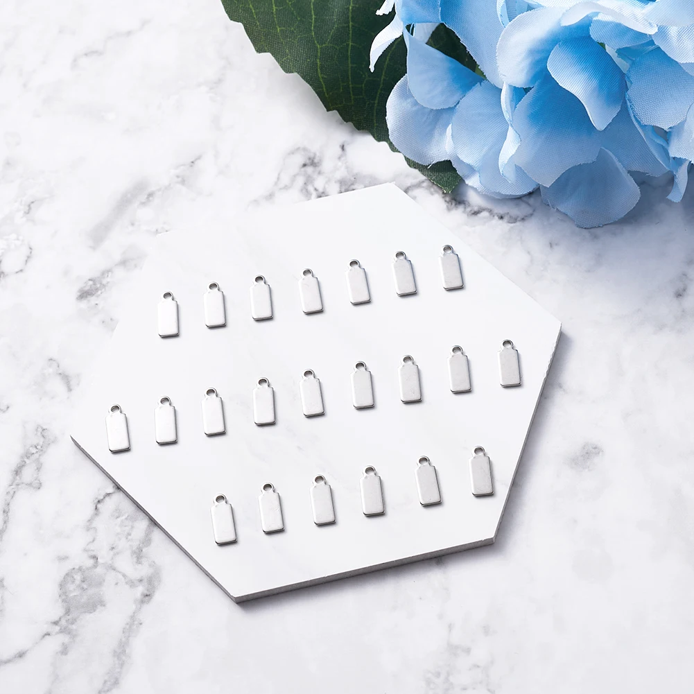 100 шт. прямоугольные пустые штампованные бирки из нержавеющей стали 304 Подвески