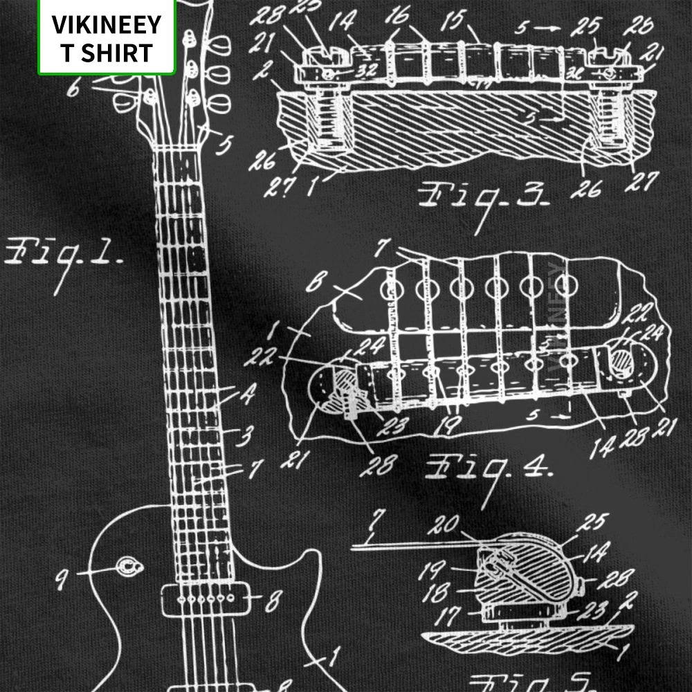 patent akustische elektrische gitarre musik männer t shirt verrückte 100 baumwolle kurze ärmel tees crew neck t shirts gedruckt tops fr