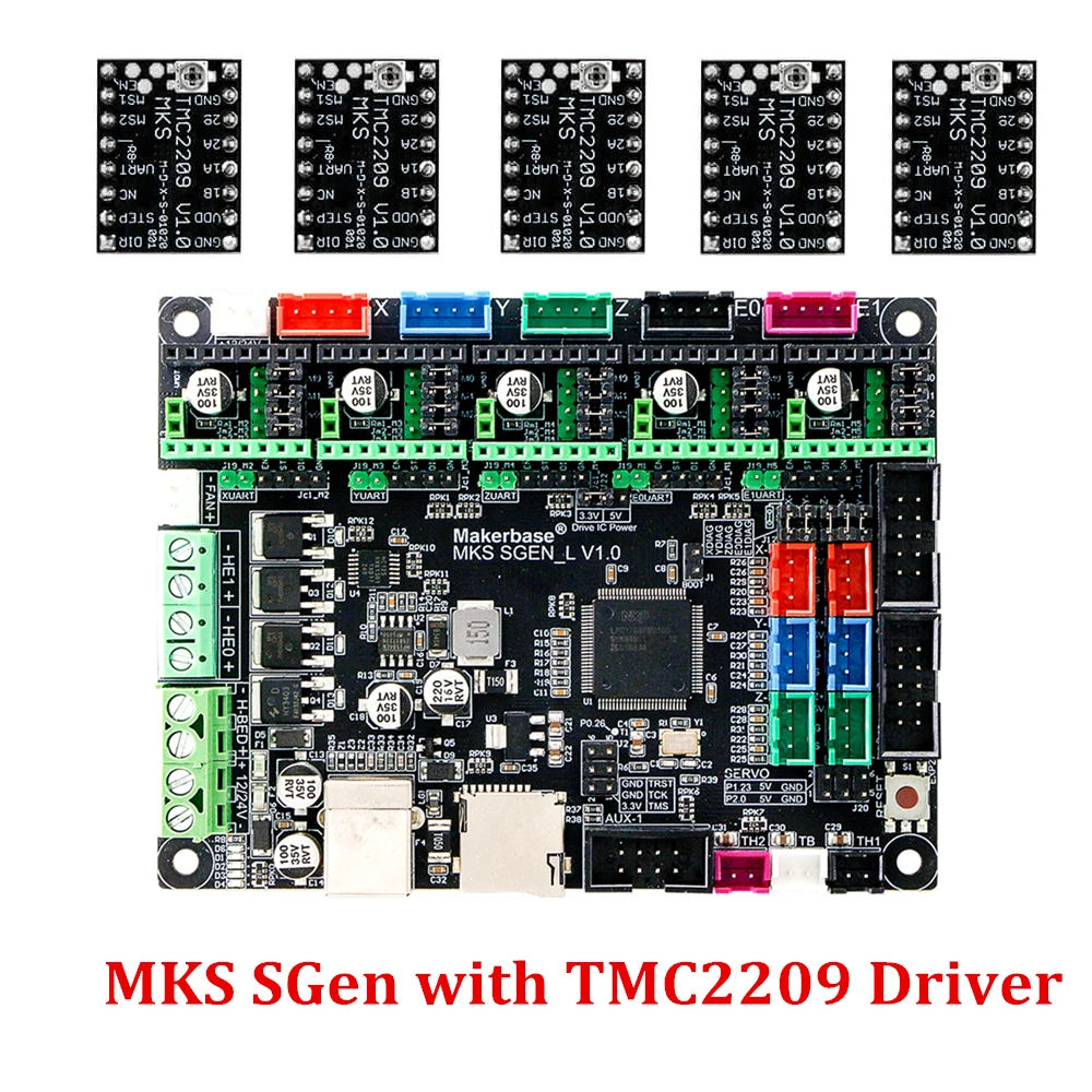 Плата управления 3D принтером MKS SGen L 32Bit smootieboard совместима с Marlin2.0 smootieware LV8729 TMC2208