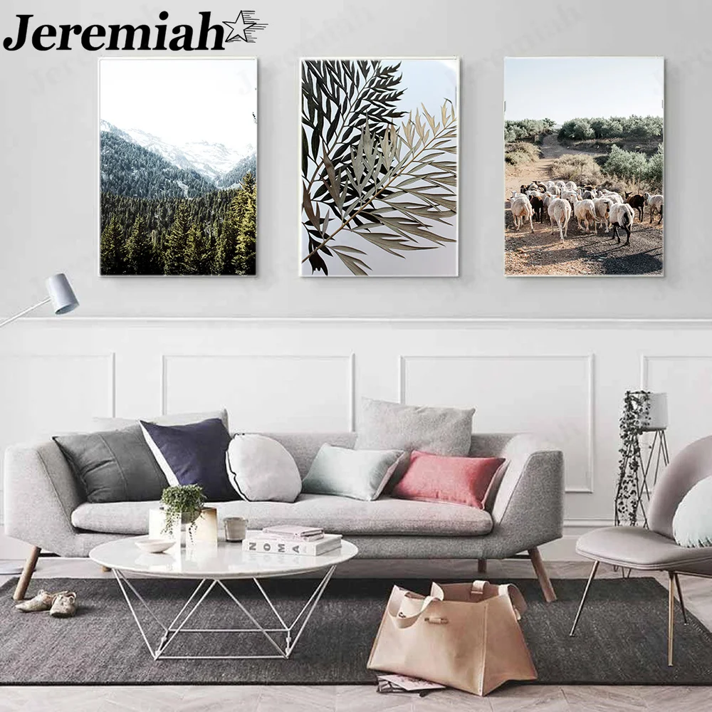 

Modern Abstract Leaf Canvas Poster Flock Turtle Leaf Painting Wall Art Nordic Aesthetics Home Living Room Decoration Accessories