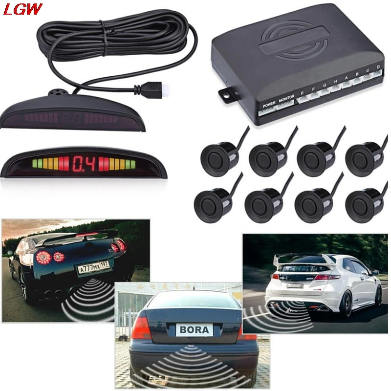 

8-Probe LED Crescent Display Parking Sensor Black