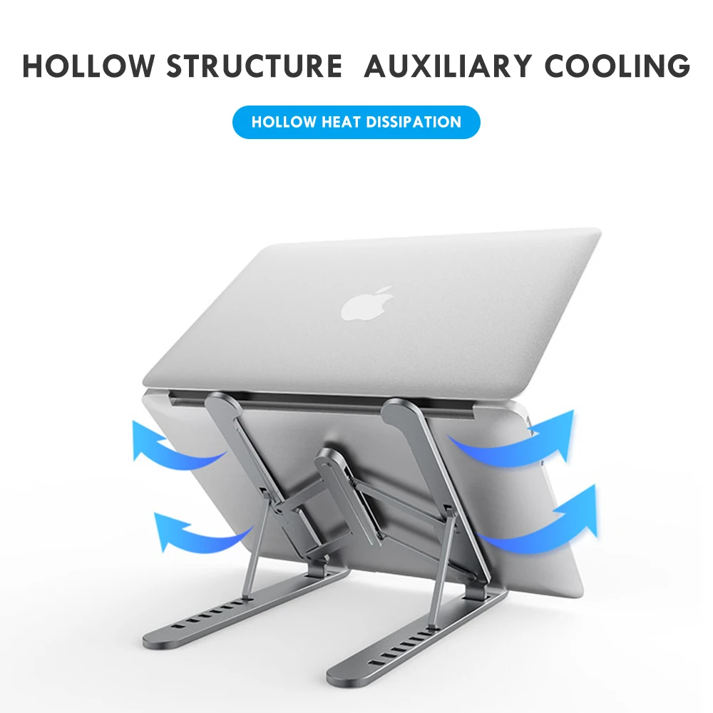 laptop stand aluminium alloy base portable notebook stand support for macbook pro air laptop holder cooling bracket accessories free global shipping
