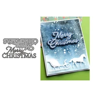 merry christmas metal cutting dies for scrapbooking handmade tools mold cut stencil new 2022 diy card make mould model craft
