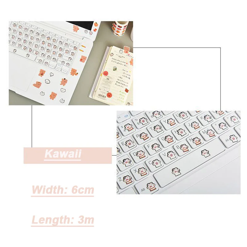 

Kawaii Expression Bear Washi Tape Decorative Adhesive Dot Masking Tape Stickers Scrapbooking DIY Stationery Tape School Supplies