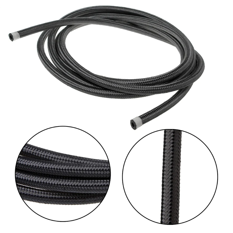 

1M Nylon Steel Braided Brake Gas Oil Fuel Line Hose AN4 AN6 AN8 AN10 2018 NEW