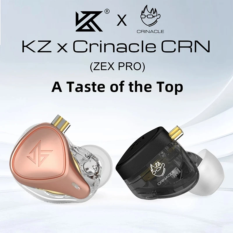 

KZ x Crinacle CRN (ZEX Pro) Electrostatic Hybrid technology Wired HIFI Earphone Bass Earbud Sport Noise Cancelling Game Headset
