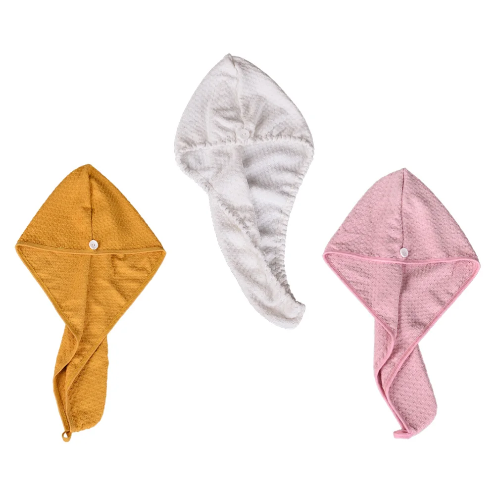 

3pcs Hair Towel Plush Shower Towels Hair Wrap Quickly Absorbent Hair Towels
