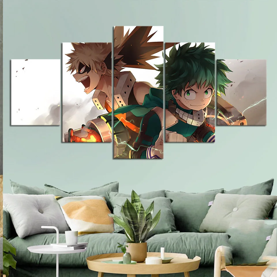

5Pcs Anime Boku No Hero Academia Posters Canvas Wall Art HD Pictures Decoration Living Room Accessories Home Decor Paintings