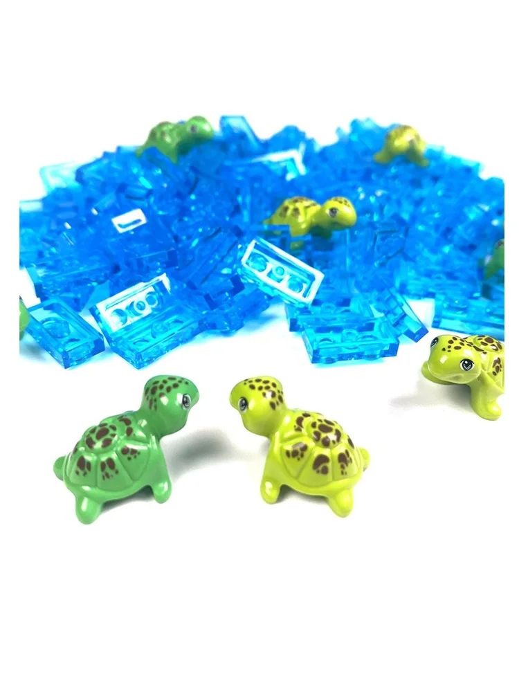  Assembled Sea Ocean World Cities Building Blocks City Animals 5 Pcs Baby Turtles Two Colors Cute Educational Toys For Children |