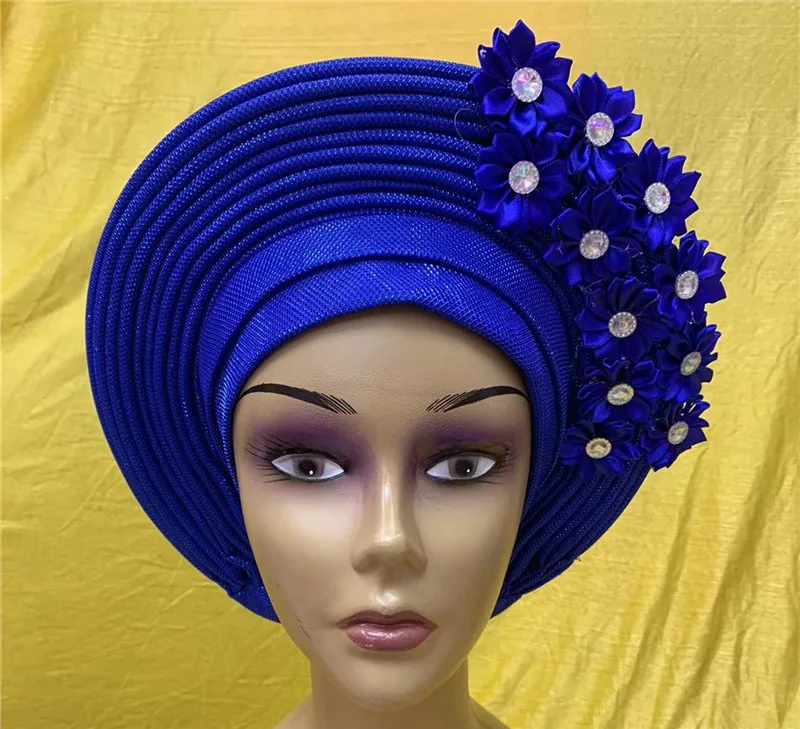 Боне женская гель, изготовленная готовая нигерийская тюрбан для женщин, африканская обертка для головы модная кепка высокого качества 1 комплект.