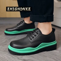 new designer original brand thick soled oxford shoes thick soled derby shoes autumn leather shoes women s round toe loafers y43