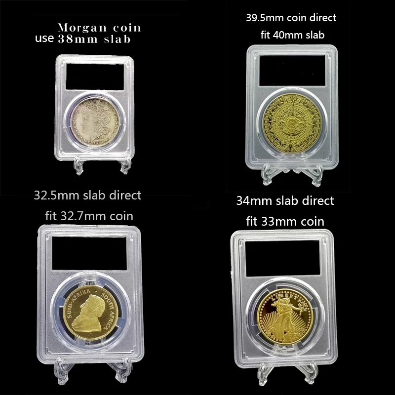 10 шт. прозрачные таблички для монет 27 мм 40