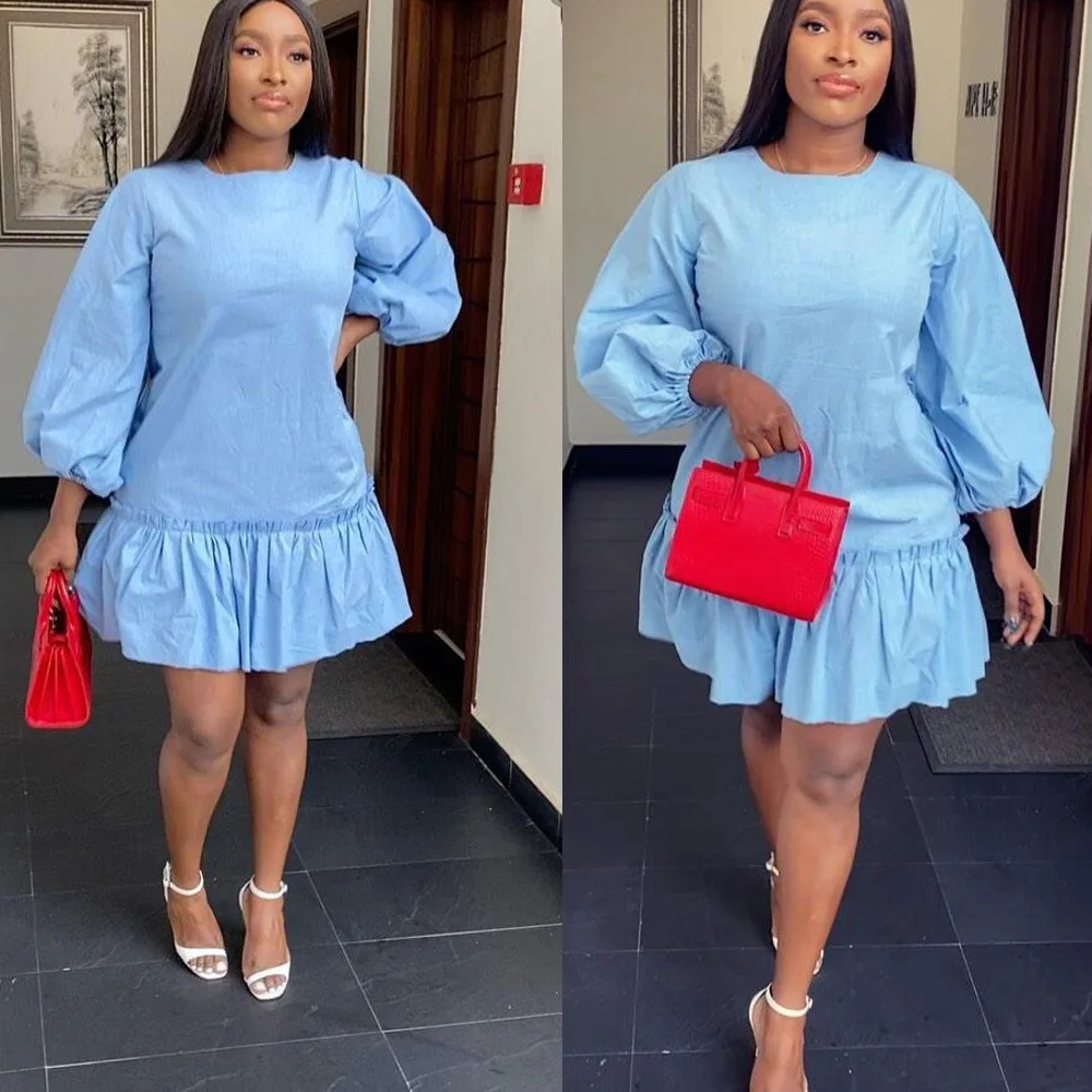 Женское платье чокер с рукавами фонариками|Женские платья| |