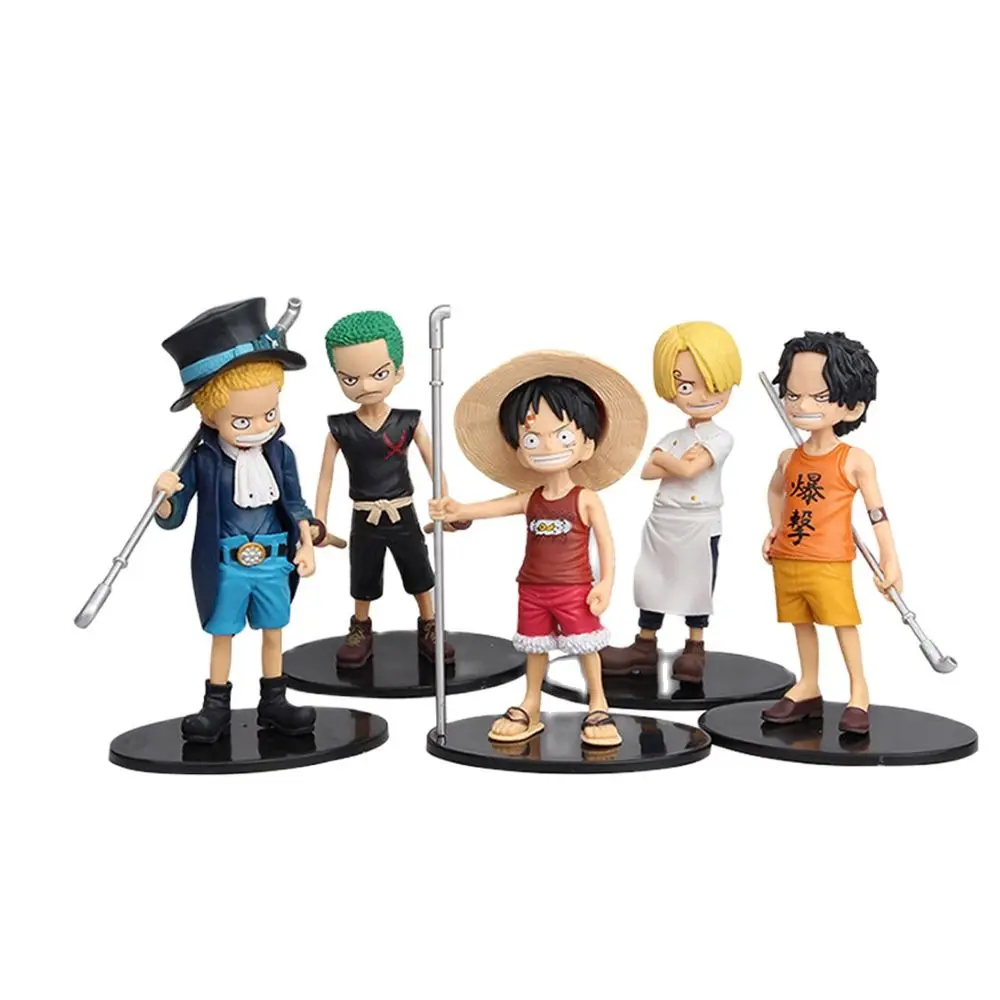 

5pcs/lot One Piece Figure Anime Luffy Zoro Sanji Charlotte Hancock Ace Mini Doll PVC Action Model Collection Christmas Toys Gift