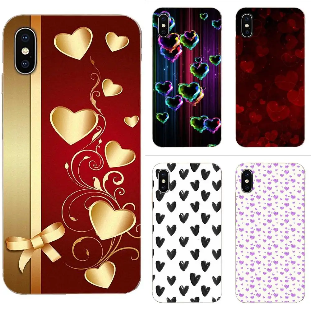 Ультратонкий Мягкий чехол из ТПУ с принтом сердца для Apple iPhone 4 4S 5 5C 5S SE 6 6S 7 8 11 Plus Pro