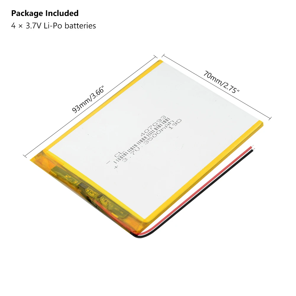 407093 3.7V 3500MAH Li-polymer Rechargeable Battery For 7&quot Tablet Q8 Q88 A13 U25GT 407095 GPS MP3 MP4 MP5 E-book | Электроника