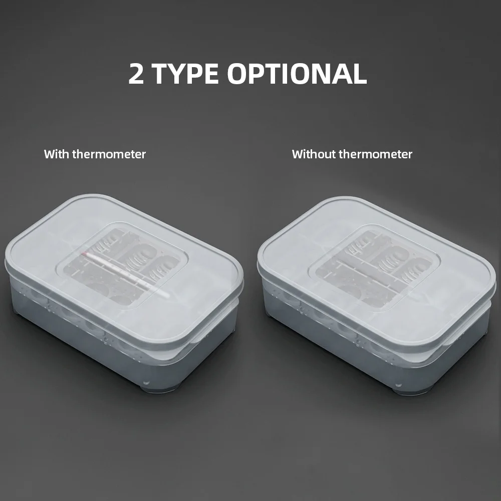 Пластиковый лоток для инкубации яиц рептилий с термометром 12 отверстий