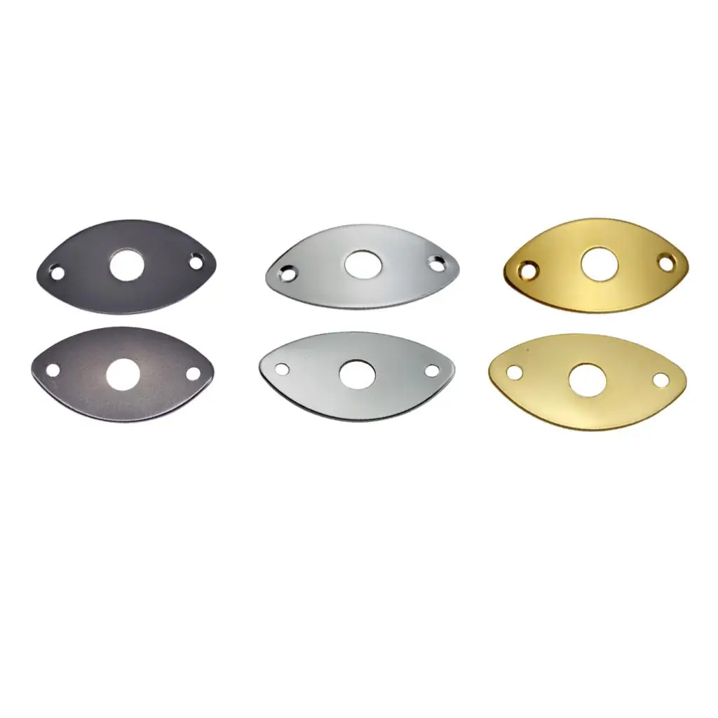 2 stücke metall oval curved buchse jack platte mit schrauben für e gitarre bass teile free global shipping