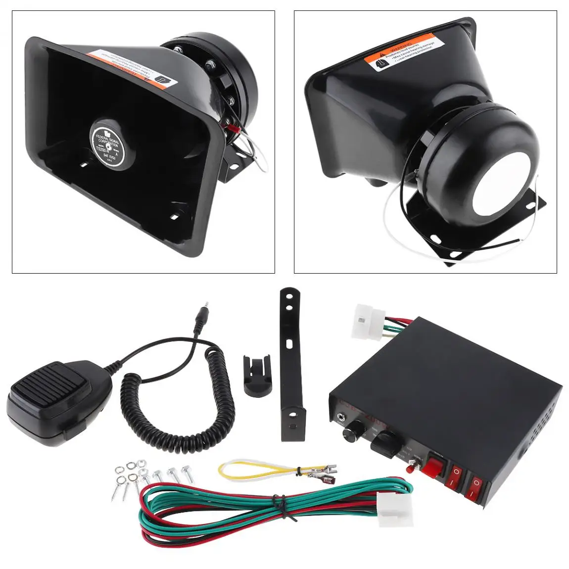 12V 400W 8 звук автомобиля Предупреждение сигнализации Полицейская машина скорой помощи пожарная машина сирена рупор громкоговоритель громкий Динамик+ микрофон+ Беспроводной дистанционного Управление