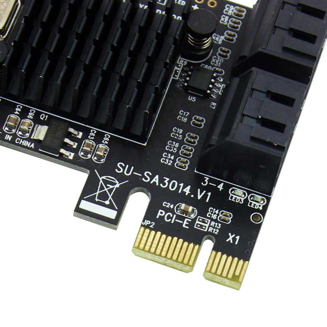 PCIE к SATA адаптер карты PCI E Express SATA3.0 Плата расширения 4 порта III 6 Гбит/с для SSD HDD IPFS