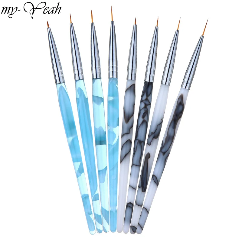 4 шт./компл. мраморная ручка для дизайна ногтей кисть рисования французские