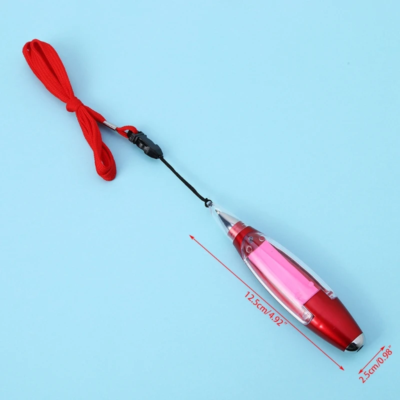 

LED Ballpoint Note Pen Stationery Memo Paper Lanyard Pens With Hanging Rope Gift