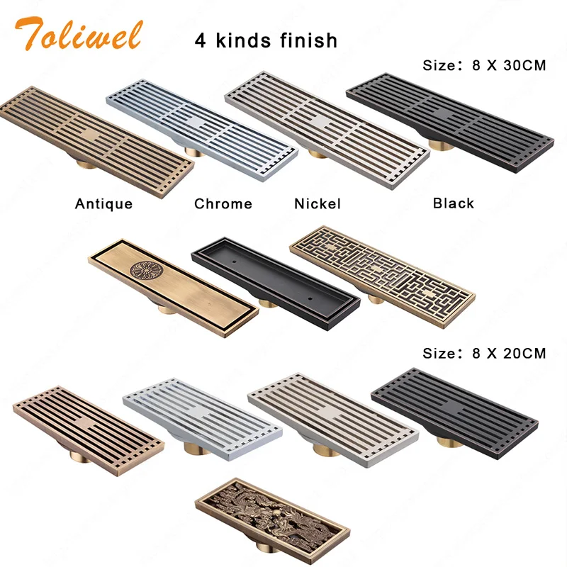 Античный латунный сливной фильтр для ванной комнаты в китайском стиле линейный
