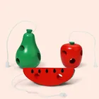 Деревянные Обучающие червячки едят фрукты Яблоко Груша детские Развивающие игрушки для раннего обучения Монтессори учебные пособия математические игрушки детские игрушки