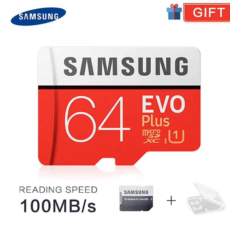 

SAMSUNG EVO 64GB U3 Memory Card Class10 Micro SD TF/SD Cards C10 R100MB/S MicroSD XC UHS-1 Support 4K UItra HD