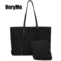 VeryMe Large Capacity Nylon Women Handbag Tote Composite Shopping Bag Female Fashion Vintage Shoulder Bags Soft Light Sac A Main