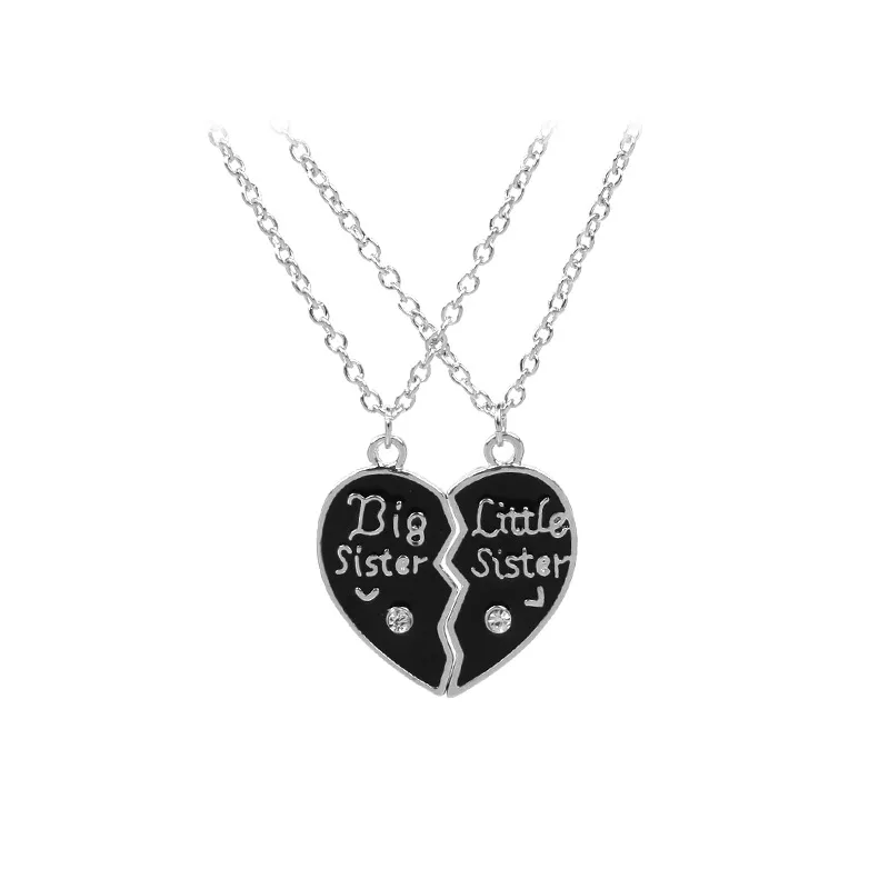 

Manufacturers direct selling Europe and America popular good friends broken biglittle sister love stitching Necklace