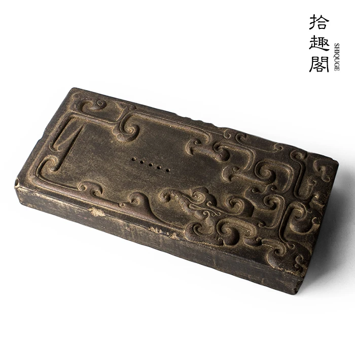 

Manual coarse pottery tea tray retro kung fu tea set dry plate of ceramic tea set han brick bearing water pot tea tray