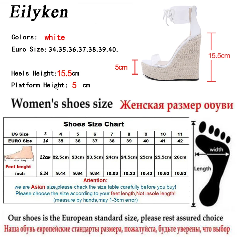 Eilyken летний модный, из ПВХ, прозрачный обувь на платформе для отдыха; модная обувь на танкетке с застежкой-молнией женские босоножки на высоком каблуке 15,5 см женская обувь